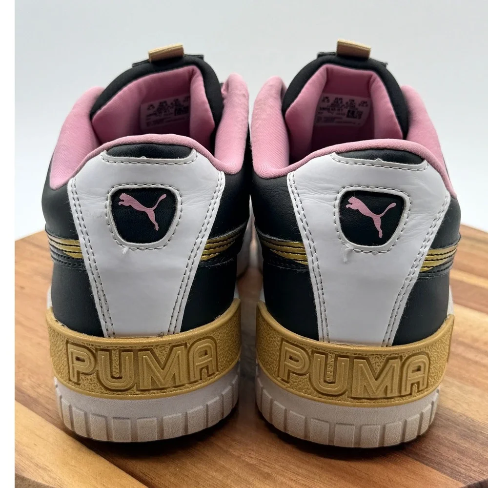 Puma Women's Size 6 1/2 C Cali Star Glitter Gold Pink Platform Sneakers 0607